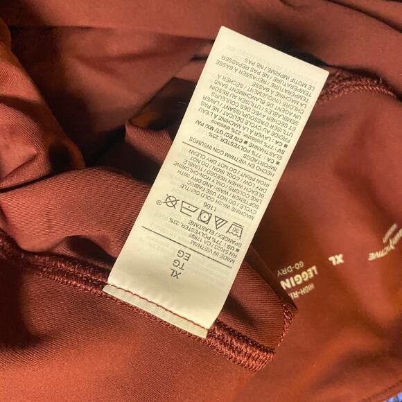 Old Navy Maroon Red High Waisted PowerSoft 7/8 Pocket Leggings Women's Size XL - Picture 6 of 7